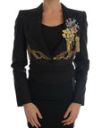 Dolce & Gabbana Black Crystal Fairy Tale Blazer Jacket