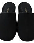 Dolce & Gabbana Black Grosgrain Slides Sandals Women Shoes