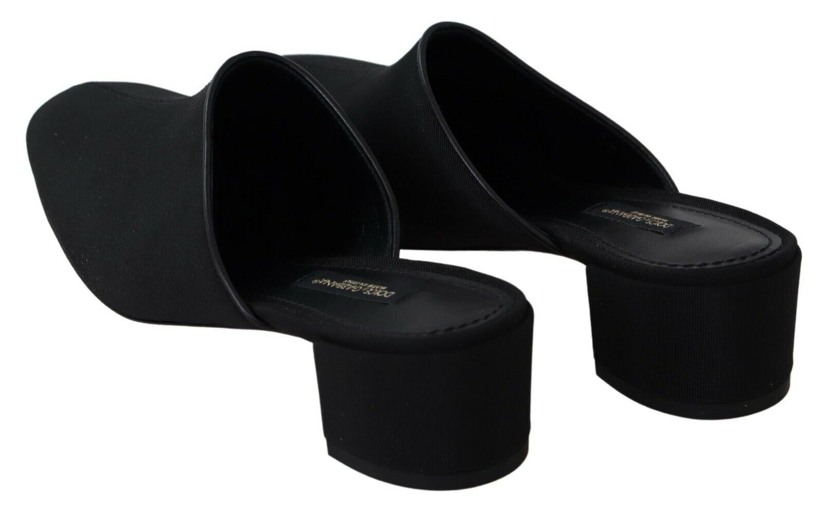 Dolce &amp; Gabbana Black Grosgrain Slides Sandals Women Shoes