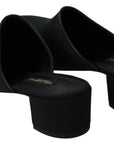 Dolce & Gabbana Black Grosgrain Slides Sandals Women Shoes