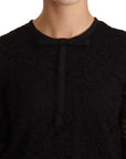 Dolce & Gabbana Black Floral Lace Nylon Blouse Top