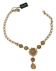 Dolce & Gabbana Pink Gold Brass Crystal Purple Pearl Pendants