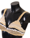 Dolce & Gabbana Beige Straw Raffia Woven Crochet Cover Up Top
