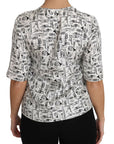 Dolce & Gabbana White Musical Instruments Print Blouse