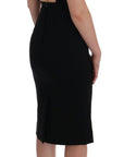 Dolce & Gabbana Black Stretch Crystal Sheath Gown Dress