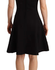 Dolce & Gabbana Black Fit Flare Wool Stretch Sheath Dress