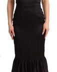 Dolce & Gabbana Black Silk Stretch Sheath Mermaid Midi Dress