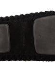 Dolce & Gabbana Black Slip On Ballerina Flats Wool Knit Shoes