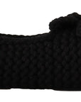 Dolce & Gabbana Black Slip On Ballerina Flats Wool Knit Shoes