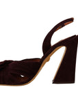 Dolce & Gabbana Dark Purple Suede Ankle Strap Sandals Shoes