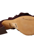 Dolce & Gabbana Dark Purple Suede Ankle Strap Sandals Shoes