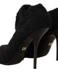 Dolce & Gabbana Black Stretch Socks Knee High Booties Shoes