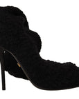 Dolce & Gabbana Black Stretch Socks Knee High Booties Shoes