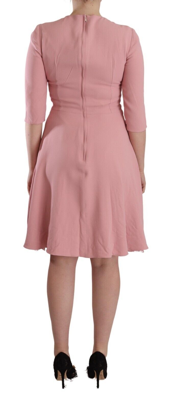 Dolce &amp; Gabbana Pink 3/4 Sleeves Viscose Blend A-line Dress