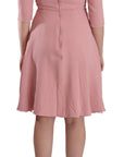 Dolce & Gabbana Pink 3/4 Sleeves Viscose Blend A-line Dress