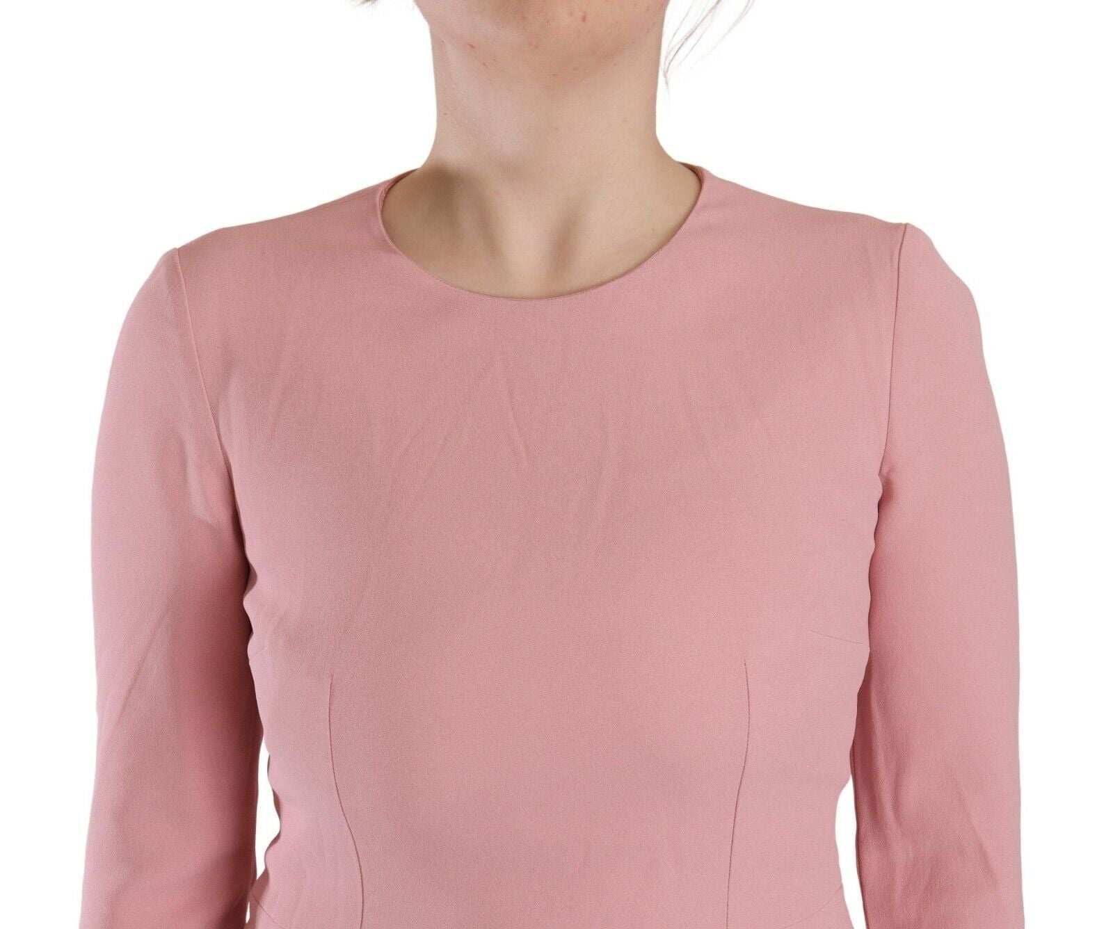 Dolce &amp; Gabbana Pink 3/4 Sleeves Viscose Blend A-line Dress