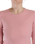 Dolce & Gabbana Pink 3/4 Sleeves Viscose Blend A-line Dress