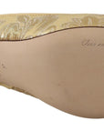 Dolce & Gabbana Gold Crystal Slingbacks Pumps Heels Shoes