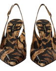 Dolce & Gabbana Brown Slingbacks Leather Tiger Shoes