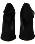 Dolce & Gabbana Black Stretch Tulle Stretch Boots Shoes