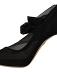 Dolce & Gabbana Black Stretch Tulle Stretch Boots Shoes