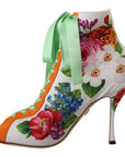 Dolce & Gabbana White Jersey Stretch Boots Open Toes Heels Shoes