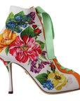 Dolce & Gabbana White Jersey Stretch Boots Open Toes Heels Shoes
