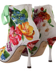 Dolce & Gabbana White Jersey Stretch Boots Open Toes Heels Shoes