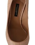Dolce & Gabbana Beige Leather Bellucci Heels Pumps Shoes