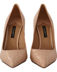 Dolce & Gabbana Beige Leather Bellucci Heels Pumps Shoes