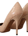 Dolce & Gabbana Beige Leather Bellucci Heels Pumps Shoes