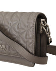 Karl Lagerfeld Light Grey Leather Crossbody Bag