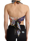 Dolce & Gabbana Multicolor Foulard Silk Halter Cropped Top