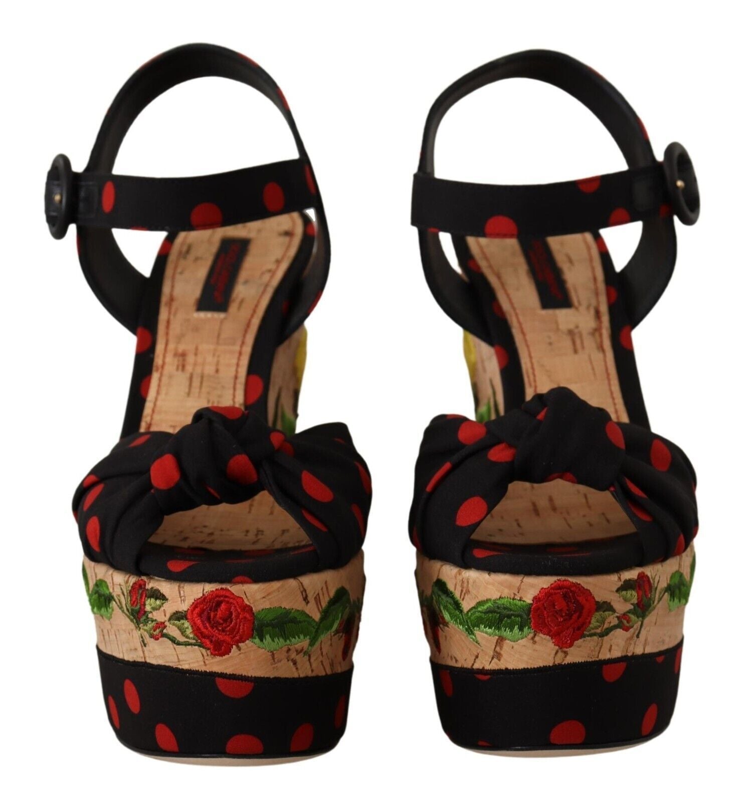 Dolce &amp; Gabbana Multicolor Platform Wedges Sandals Charmeuse Shoes