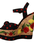 Dolce & Gabbana Multicolor Platform Wedges Sandals Charmeuse Shoes