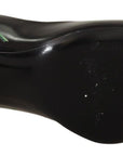 Dolce & Gabbana Black Leather Roses High Heels Pumps Shoes