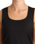 Patrizia Pepe Black Cotton Blend Sleeveless Knee Length Sheath Dress