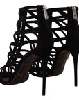 Dolce & Gabbana Black Suede Stiletto Heels Bette Sandals Shoes