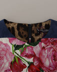 Dolce & Gabbana Multicolor Pachwork Floral Sheath Jaquard Mini Gown Dress