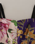 Dolce & Gabbana Dress Midi Patchwork Floral Jaquard Silk