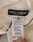 Dolce & Gabbana White Jaquard Midi Floral Sheath Brocade Dress