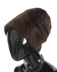 Dolce & Gabbana Brown Weasel Fur Womens Cashmere Hat Beanie