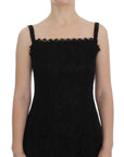 Dolce & Gabbana Black Floral Lace Shift Knee Length Dress