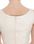Dolce & Gabbana White Brocade Crystal Sheath Dress