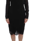 Dolce & Gabbana Black Silk Stretch Sheath Dress