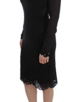 Dolce & Gabbana Black Silk Stretch Sheath Dress