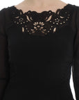 Dolce & Gabbana Black Silk Stretch Sheath Dress