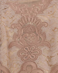 Dolce & Gabbana Pink Silk Lace Ricamo Shift Gown Dress