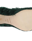 Dolce & Gabbana Green Xiangao Lamb Fur Leather Pumps