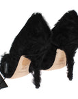 Dolce & Gabbana Black Xiangao Lamb Fur Leather Pumps
